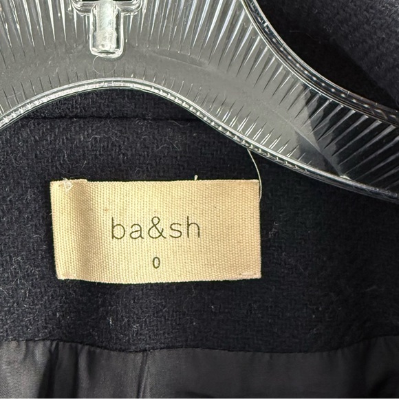 ba&sh Skimma Wool Blend Double Breasted Peacoat Jacket Navy 0 XS Oversized Boxy - Picture 7 of 16